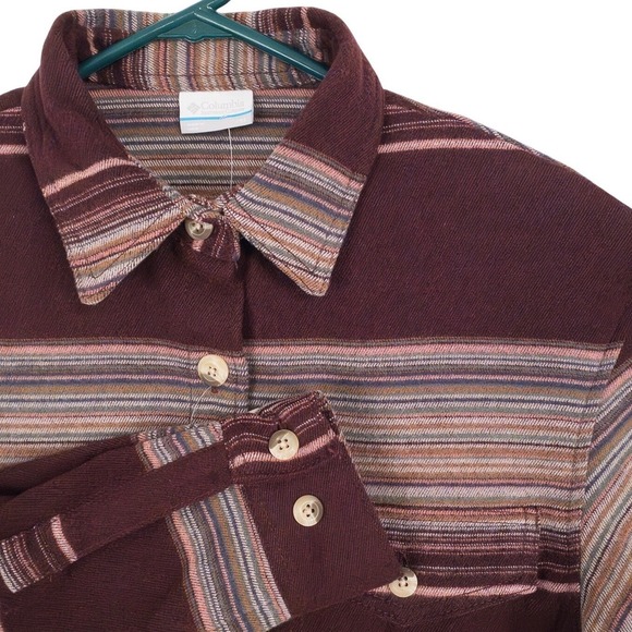 Columbia Tops - COLUMBIA Women's Calico Basin Shirt‎ Jacket Size Medium Stripe Regular Fit